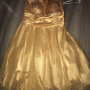 gold dress